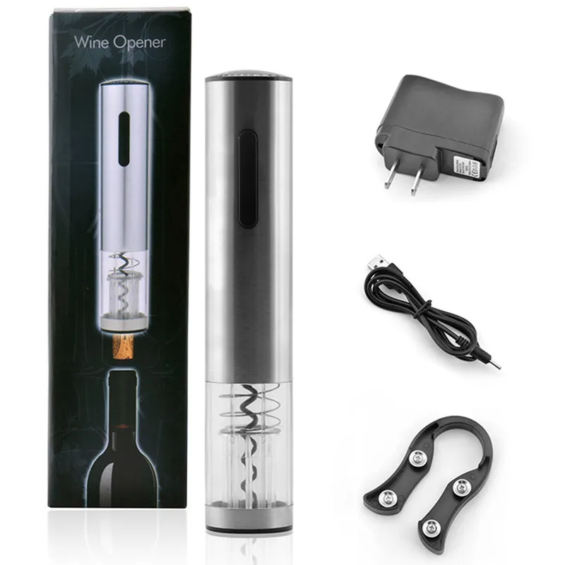

Stainless Steel Automatic Electric Wine Bottle Opener with Foil Cutter Electric Wine Opener
