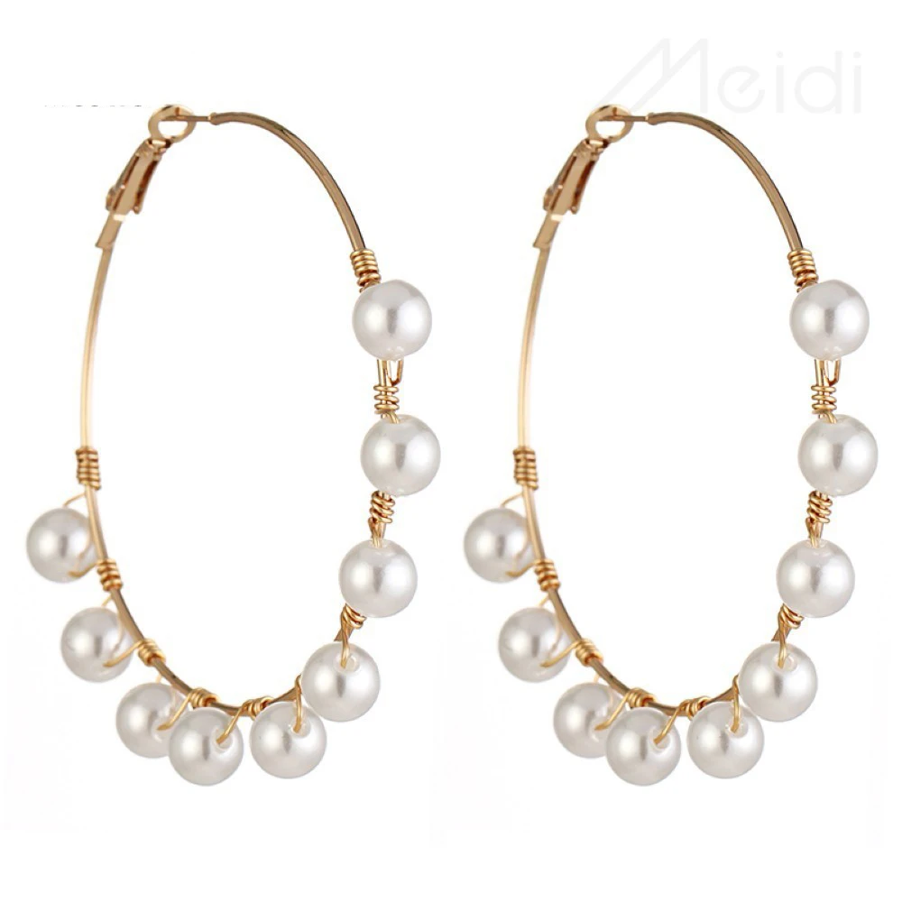 Серьги кольца VIVILADY в стиле бохо женские большие круглые украшения с