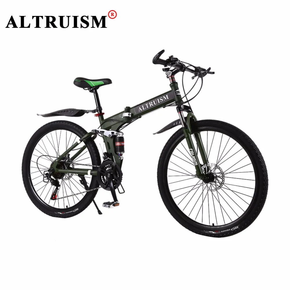 Altruism X9 Bicycle Mountain Bike Steel Bisiklet 24 Speed 26 Inch Velo Bicicleta Floding bicycle Double Disco Brake | Спорт и