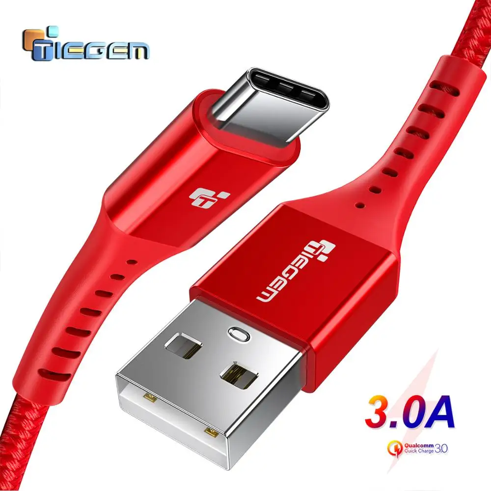 Кабель USB Type C TIEGEM для Samsung S9 S8 быстрая зарядка кабель Xiaomi mi9 Redmi note 7|Кабели