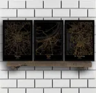 Московская Пермь, Санкт-Петербург, Владивосток, Волгоград, Якутск, карта России, плакат