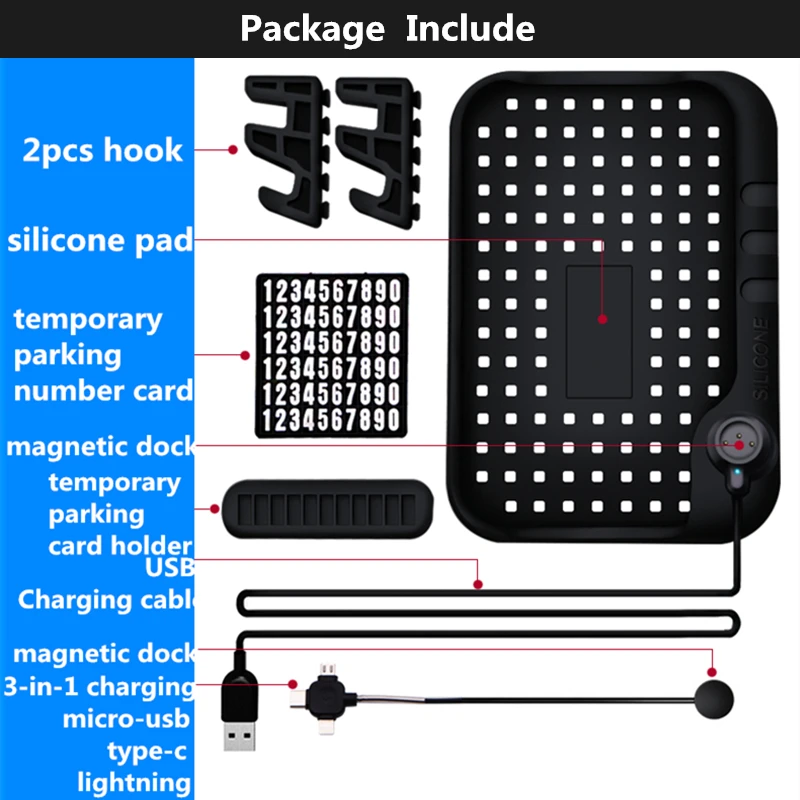 Силиконовый держатель для телефона с usb зарядкой IOS/Android/type C Магнитный кабель Chagring