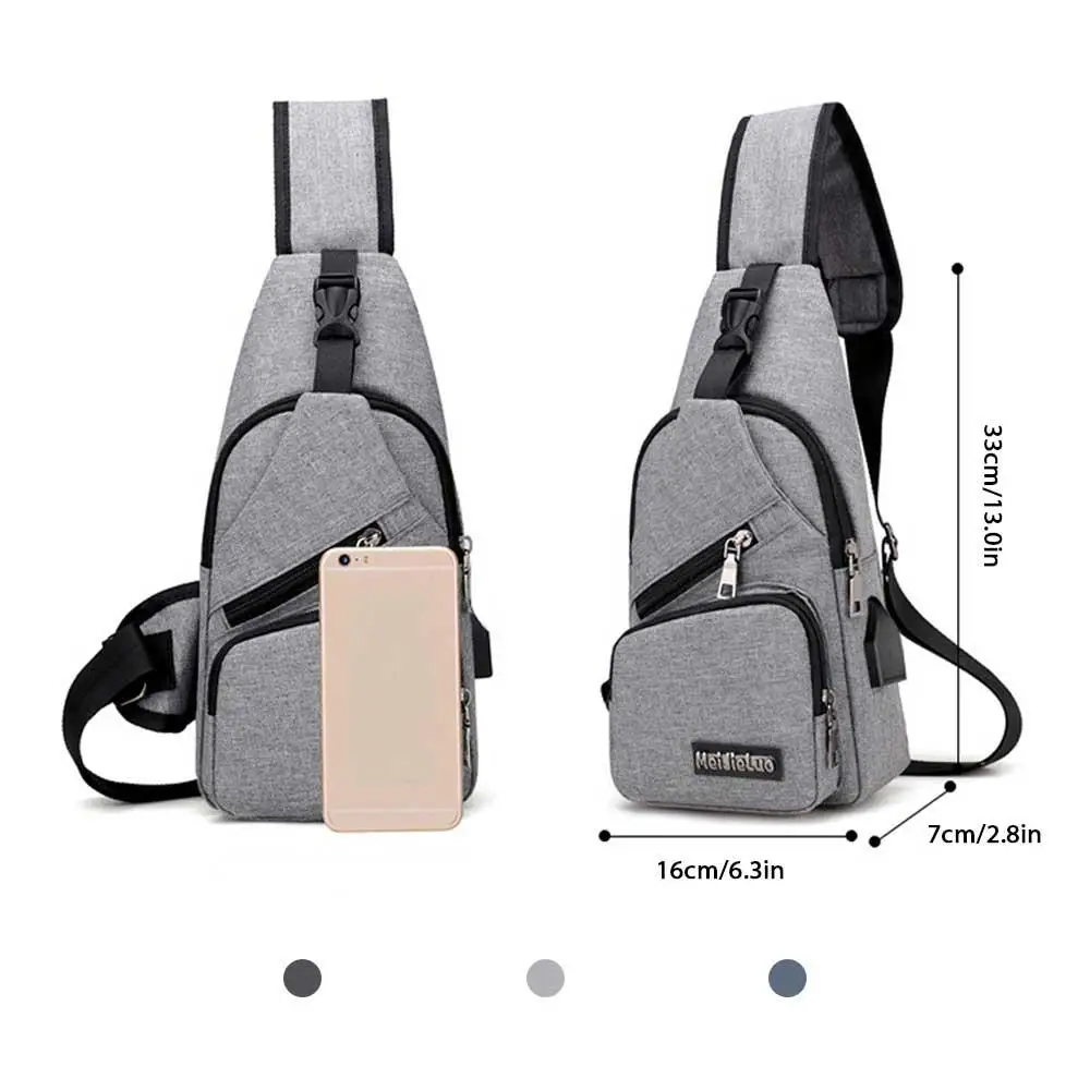Для мужчин груди мешок мода унисекс Оксфорд один плечо назад USB Crossbody сумки