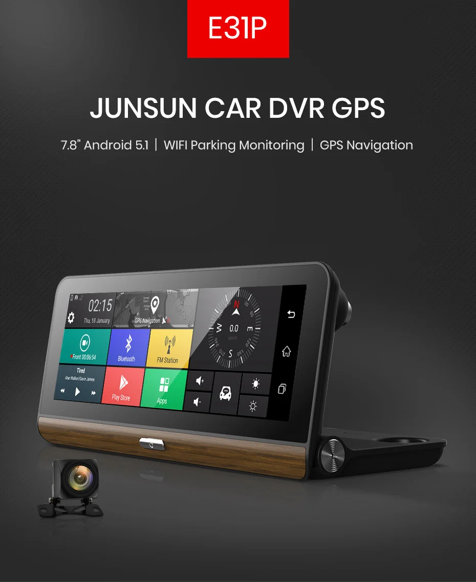 Junsun E31P Pro Автомобильный видеорегистратор Камера 4G ADAS 7,8" Android OS gps навигатор регистратор видео видеорегистратор с двумя камерами s morror