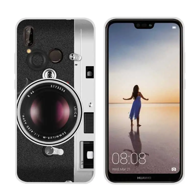 Крутой чехол с рисунком для Huawei P20 Lite ультратонкий мягкий прозрачный силиконовый