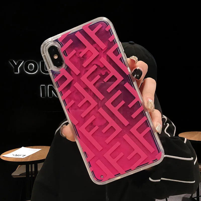 1711 Чехол для телефона с неоновым песком для iPhone XS Max XR X 7 8 6 6s Plus - Цвет: 1711