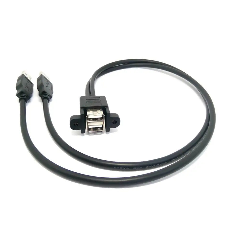 0.25 м 1 сиамские Dual port USB2.0 УДЛИНИТЕЛЬ с резьбовыми отверстиями может быть