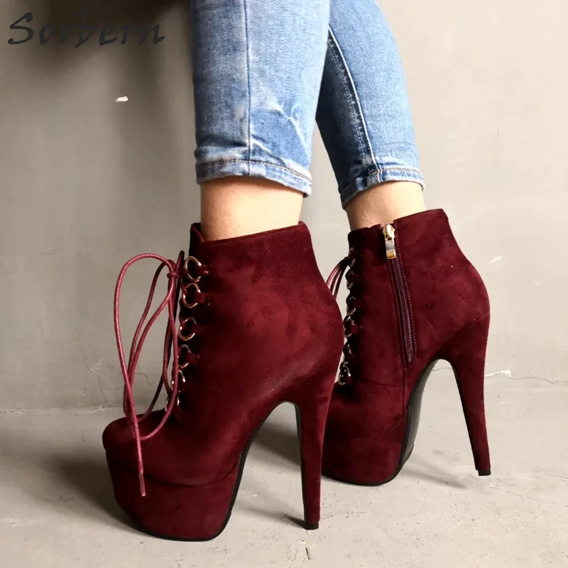 

Ankle Boots For Women 2017 Winter Boots Plus Size 34-47 Lace Up Thin Heels Botines Mujer Womens Fashion Boots Botas De Mujer