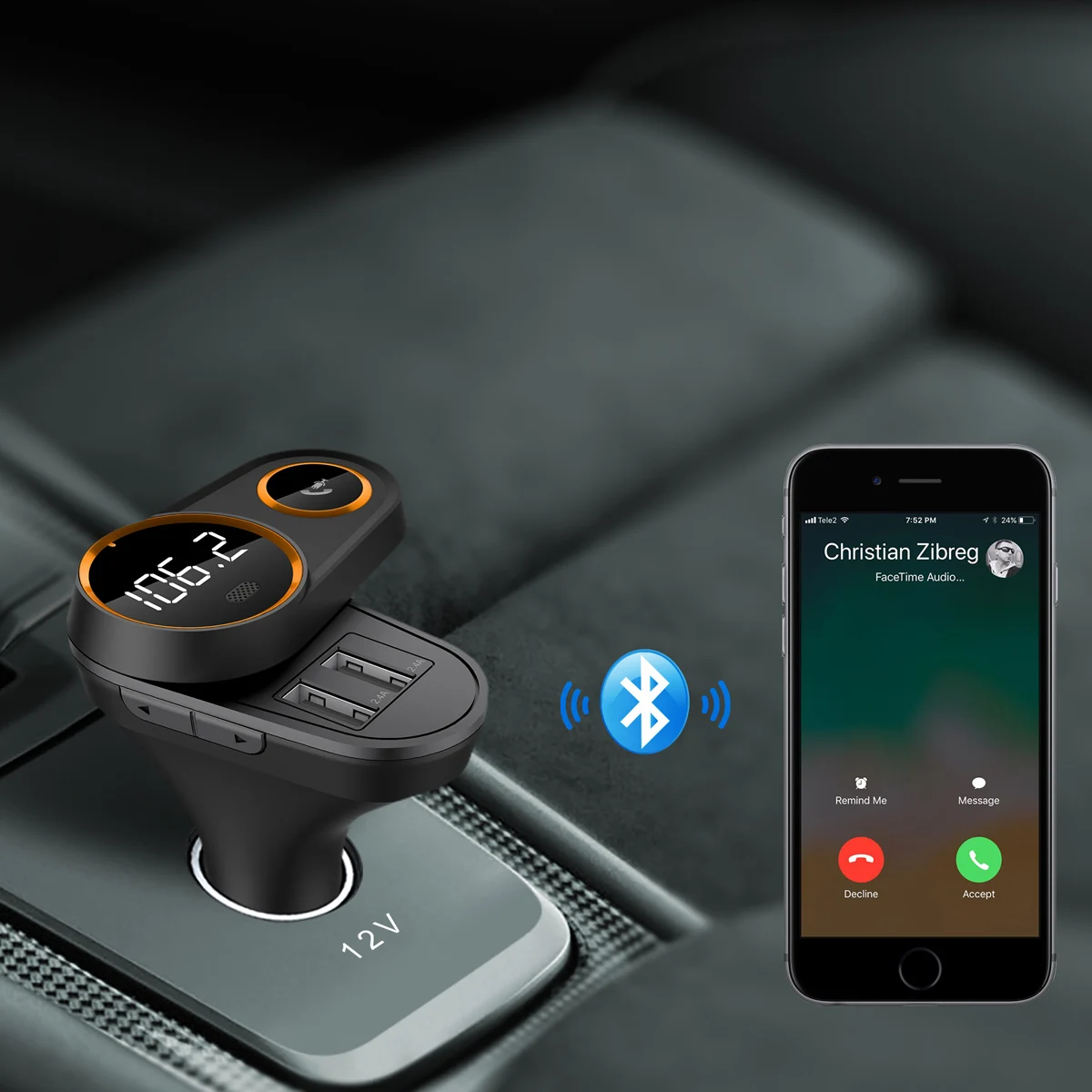 C43 Bluetooth fm передатчик для автомобиля беспроводной радио адаптер автомобильный