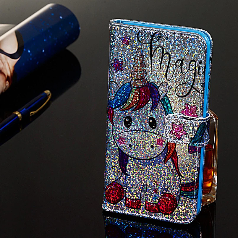 Чехол Lucury для huawei P30 Lite P Smart Блестящий Телефон раскладушка чехол с рисунком Honor 10