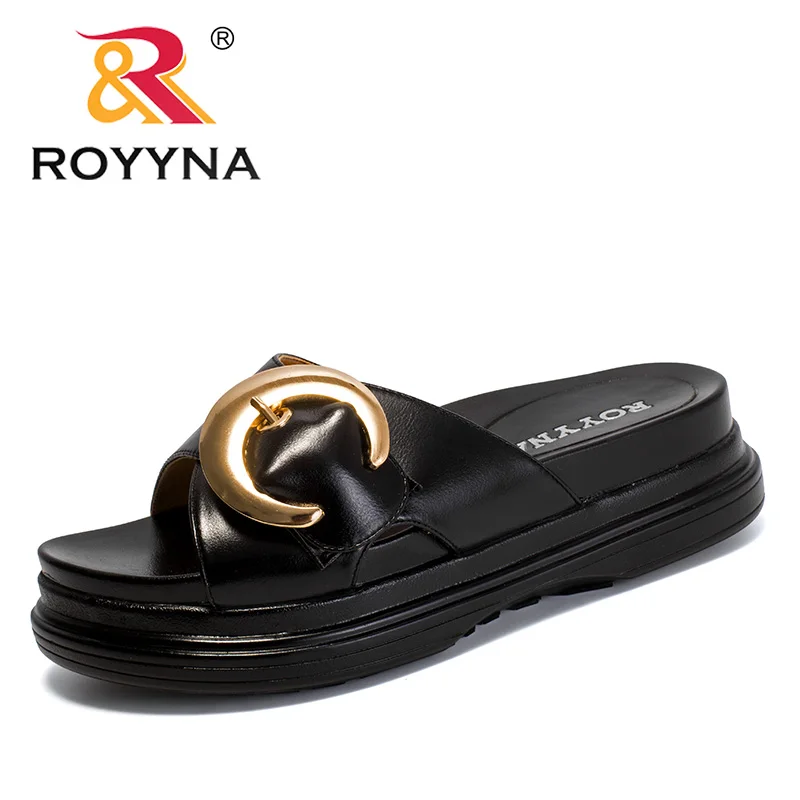 ROYYNA новые модные стильные женские тапочки на платформе летние туфли из