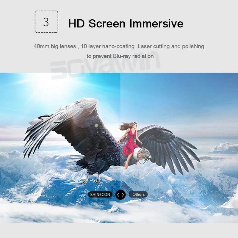 VR Shinecon 6,0 Улучшенный Google Cardboard Виртуальная реальность 3D очки гарнитура Крепление на голову для 4,7-6 'телефон+ Bluetooth геймпад