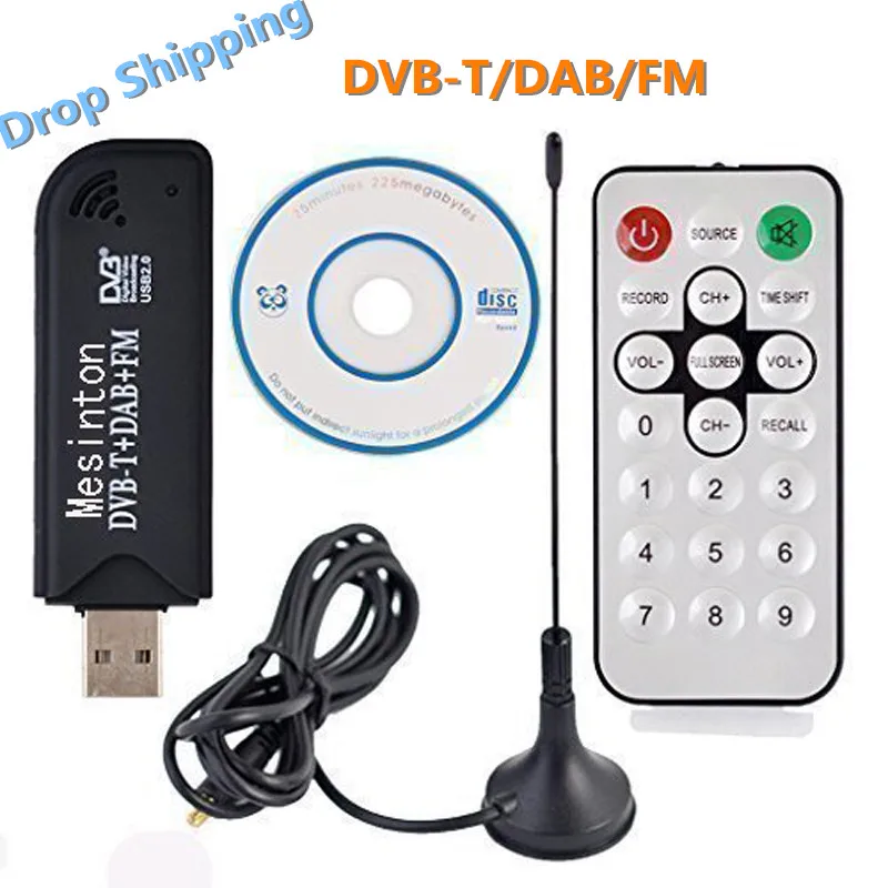 Полезный USB 2 0 DAB FM DVB T Dongle vara FC0012 SDR цифровой ТВ тюнер приемник IR remoto com антенна