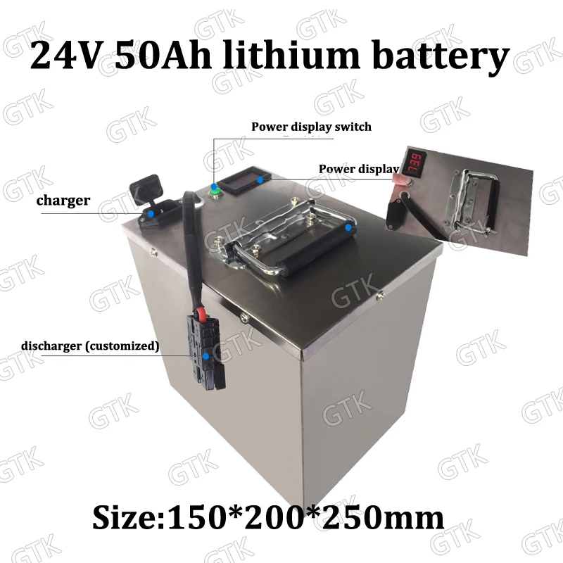 Литиевая 24v аккумуляторная батарея 24V 50AH li ion 18650 7s BMS для 2400W 1200W стиральная машина
