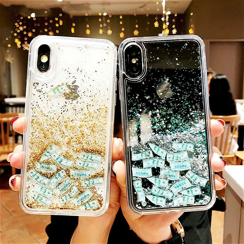 Чехол для телефона с жидкими блестками и зыбучим песком iPhone XS MAX чехол XR 8 6 7 Plus X