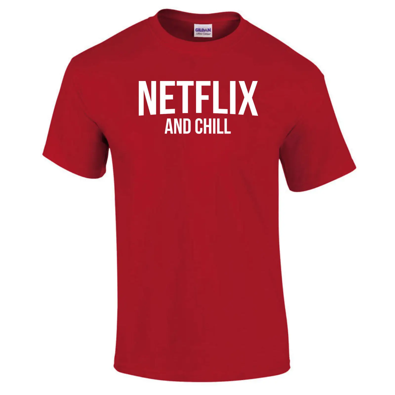 Netflix And Chill забавная шутка трендовая Высококачественная футболка до 5XL новые