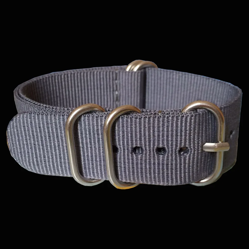 

New Stronge Retro Wholesale 18 mm Grey Army Sports Zulu fabric Nylon watchband Watch Strap 5 Rings Bands Buckle belt 18mm