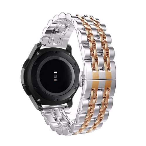 silver-rose gold 22 мм ремешок из нержавеющей стали для samsung gear S3 Frontier galaxy watch 46 мм huawei watch gt 2 band amazfit GTR 47 мм браслет - Цвет ремешка: silver-rose gold