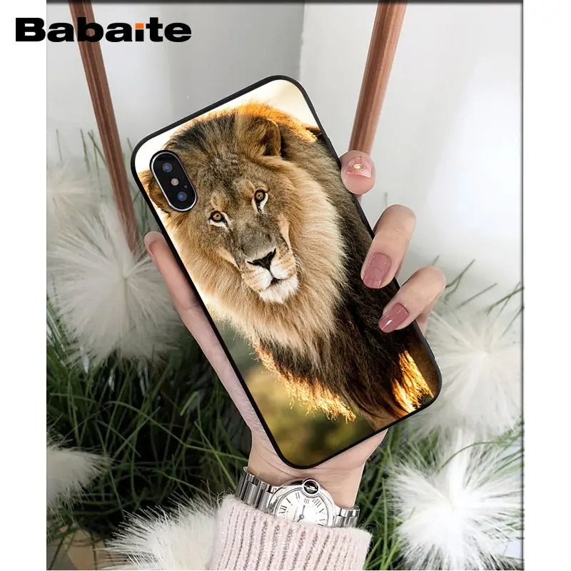 Babaite животных Лев ТПУ чехол для телефона с изображением на задней панели Apple iPhone 8 7