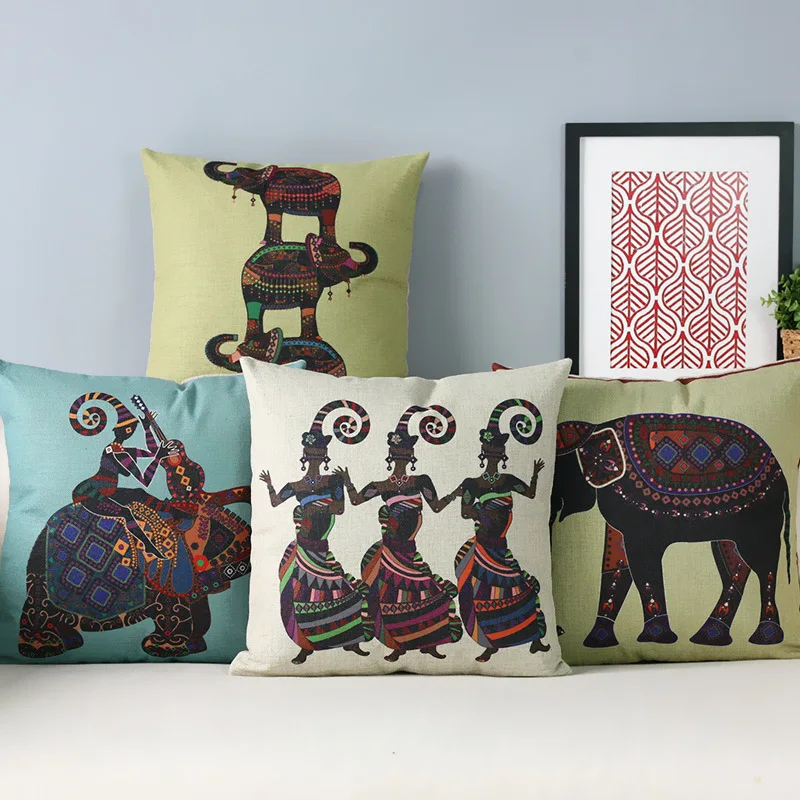 

Southeast Asia amorous feelings of national foreign cotton pillowcase elephant cushion for leaning on 45 * 45 No Inner