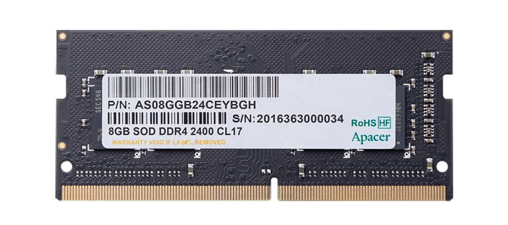 Apacer DDR4 2400 ОЗУ 8 ГБ 4 МГц игровая память для ноутбука DIMM с поддержкой материнской