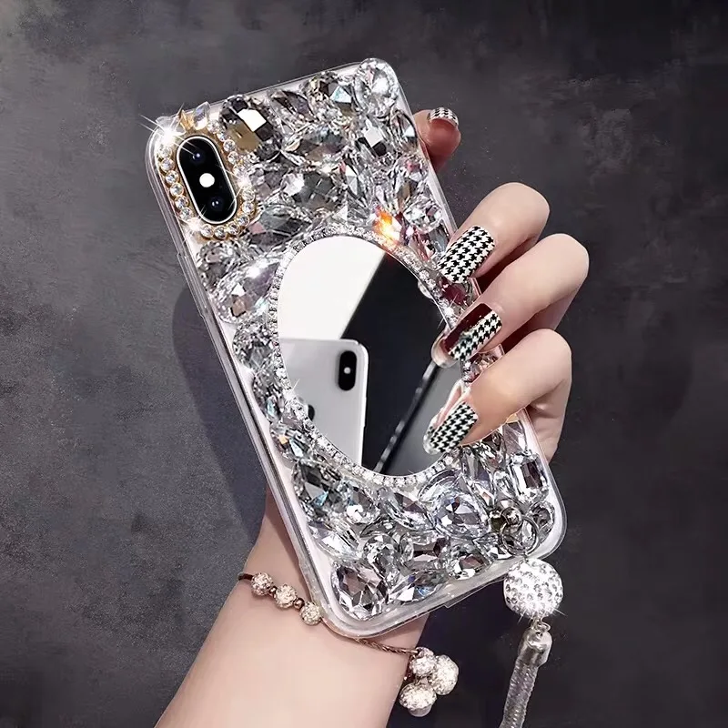 Роскошные 3D алмаз зеркало Bling принципиально для samsung Galaxy J4 J6 плюс J8 2018 J3 J7 J5 2017 J530 ЕС