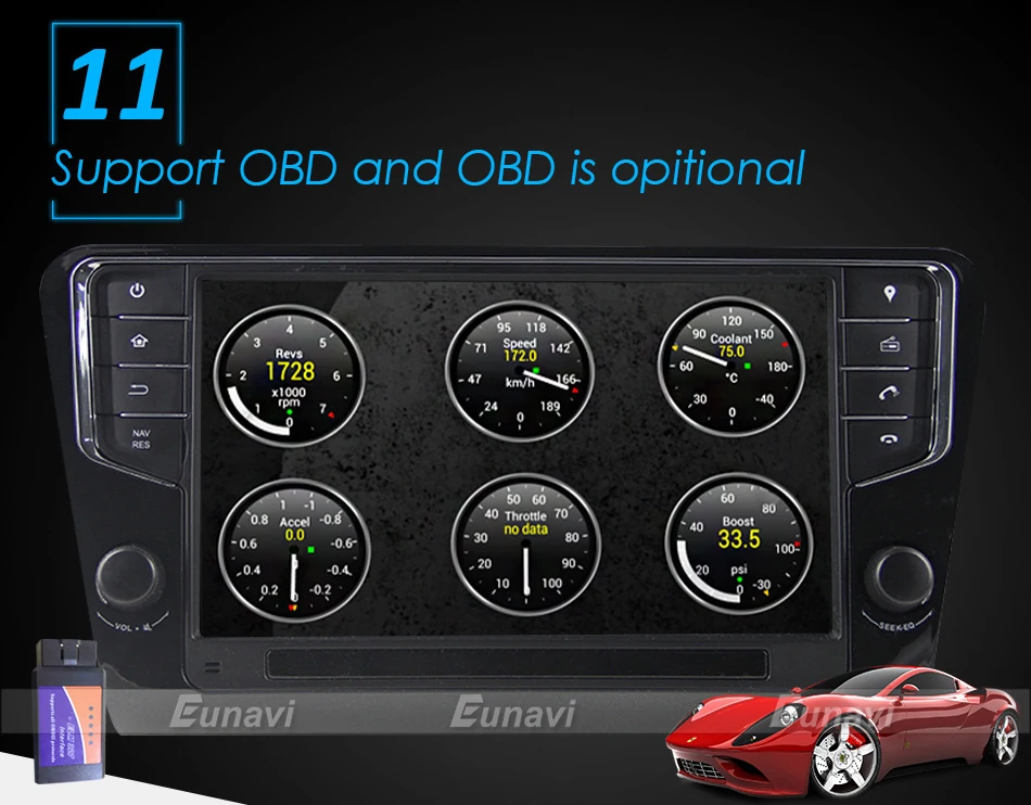 Eunavi 9 ''1 Din Android 9,0 автомобильный Радио gps навигация 4G ram для Volkswagen Skoda Octavia 3g wifi bleutooth
