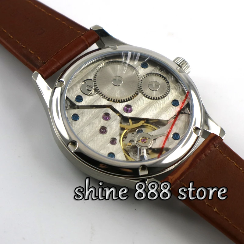 Часы мужские Parnis с белым циферблатом и синими стрелками 44 мм 6497|watch men|watch men watchwatch