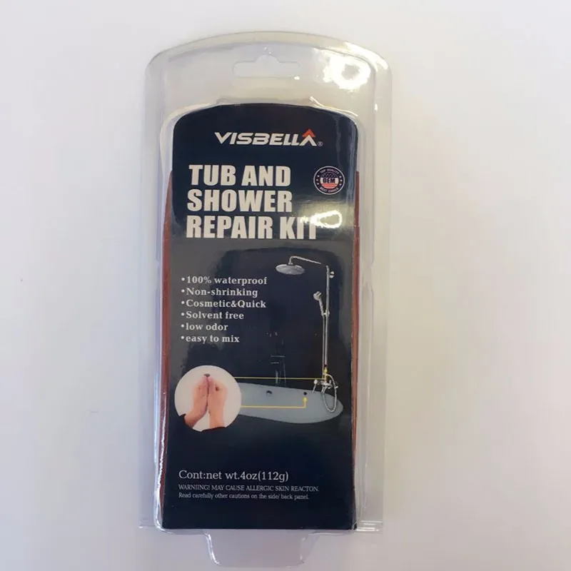 Visbella DIY Набор для ремонта ванны и душа, набор для ремонта ванны и ванны, наборы ручных инструментов для ремонта клея, мощного армирующего быстрого фиксации Fsat, сухой