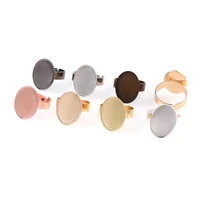 7colors inner 13x18mm18x25mm adjustable oval ring flat pad bezel embellishments cabochon bases setting blanks