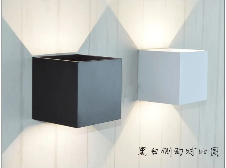 6 Вт регулируемый угол Cube простой современный настенный светильник вверх и вниз