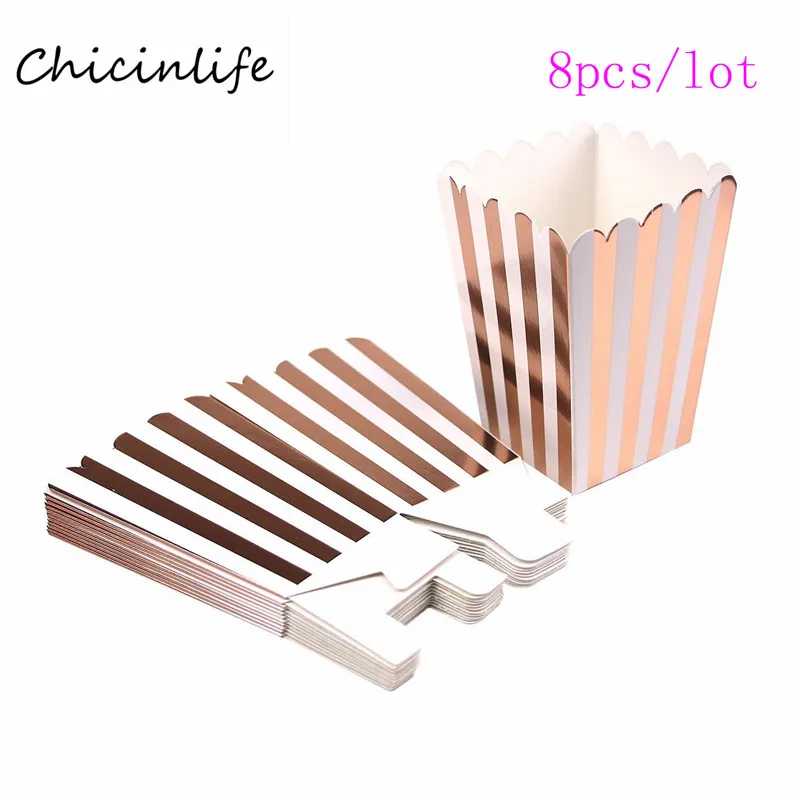 Chicinlife розовое золото одноразовая посуда попкорн коробка тарелки чашки Свадебная вечеринка украшения напиток соломки для дней рождения вечерние принадлежности