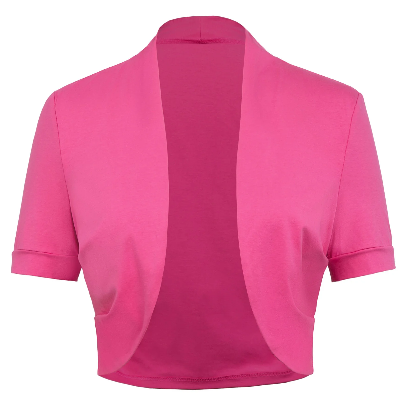 Magenta Женские топы с коротким рукавом, однотонные, плиссированные, по бокам, хлопковые Болеро для свадебной вечеринки, элегантные, половина болеро, белый, черный - Цвет: Magenta