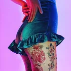 Женские бархатные трусики с оборками, винтажные Мини-шорты с высокой талией, 4 цвета, Осень-зима 2022