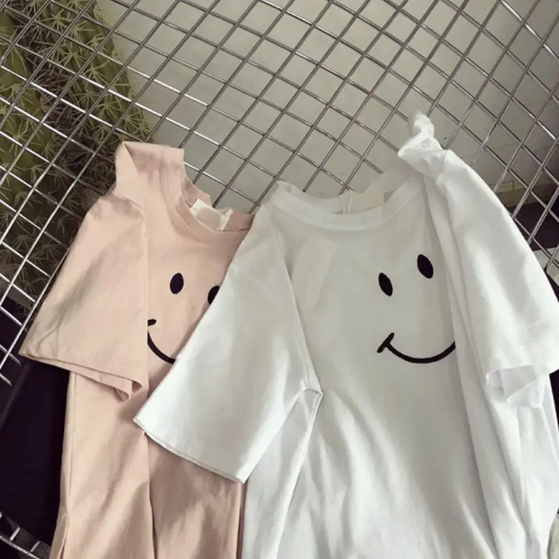 Женская свободная футболка Sweet Smile Повседневная с коротким рукавом W6 | одежда