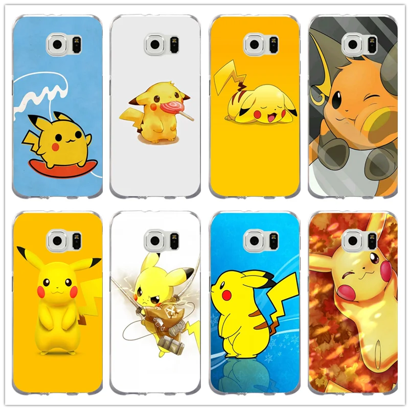 Кремния чехлы Телефон для samsung Galaxy Note 2 3 4 5 8 S3 S4 S5 мини S6 S7 S8 s9 Edge Plus листьев Pokemons