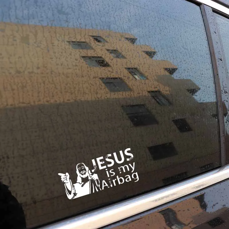 YJZT 12 7 см * 5 8 и надписью JESUS IS MY подушка безопасности для Виниловая пленка
