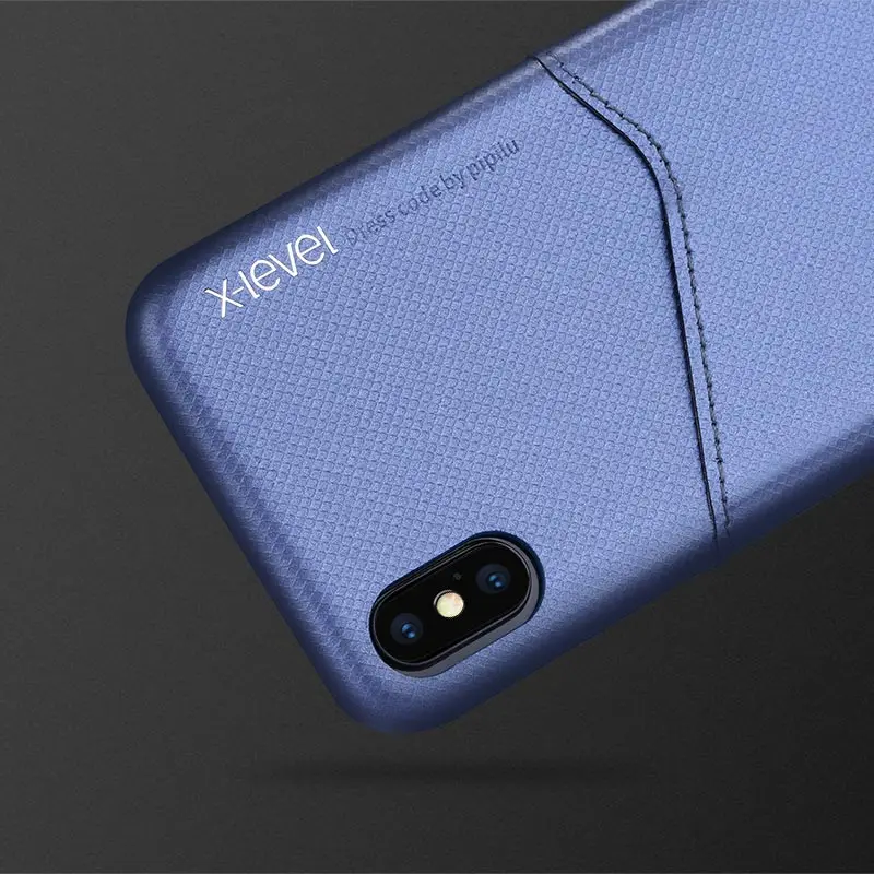X-Level роскошный с отделением для визитки телефонные чехлы iPhone 7X6 8 жесткая задняя