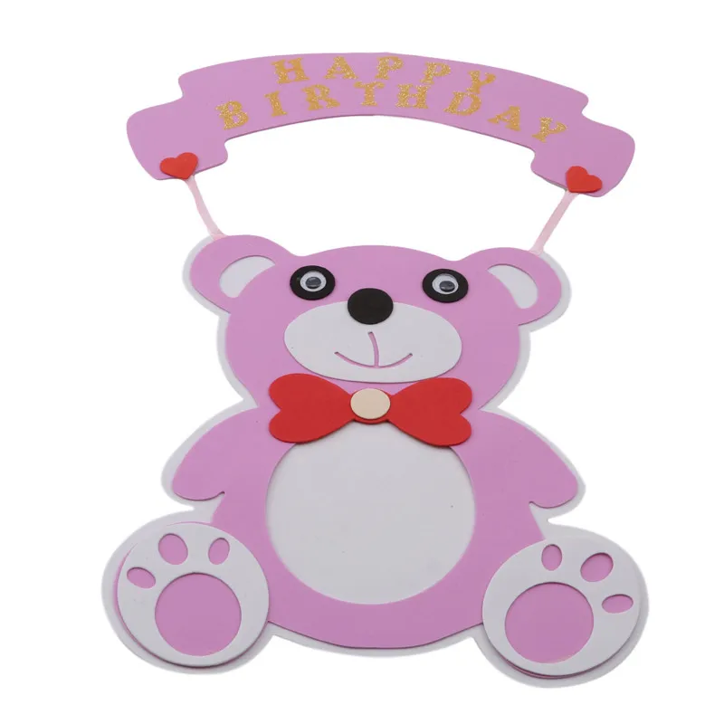 Добро Пожаловать Знак милый медведь шаблон бумажные двери висячие