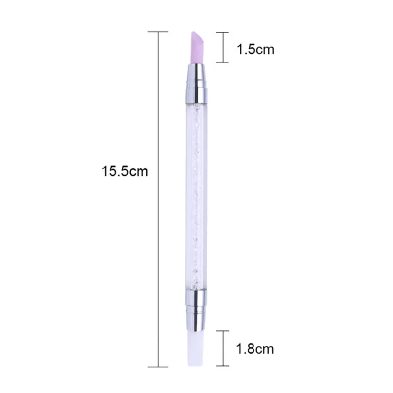 Двойная ручка для удаления кутикулы кварцевый кремний пресс стразы инструмент