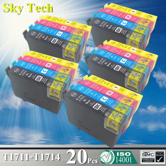 20X Compatible Cartridges For T1711 - T1714 Epson XP-33 XP-103 XP-203 XP-207 XP-303 XP-306 XP-403 XP-406 XP-313 XP-413 | Компьютеры и