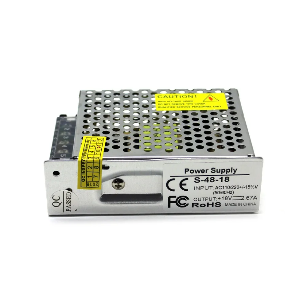 Фото Один выход DC18V 2.7A 48 Вт драйвер импульсного источника питания AC DC 18 в источник для Один выход DC18V 2.7A 48 Вт драйвер импульсного источника питания AC DC 18 в источник для