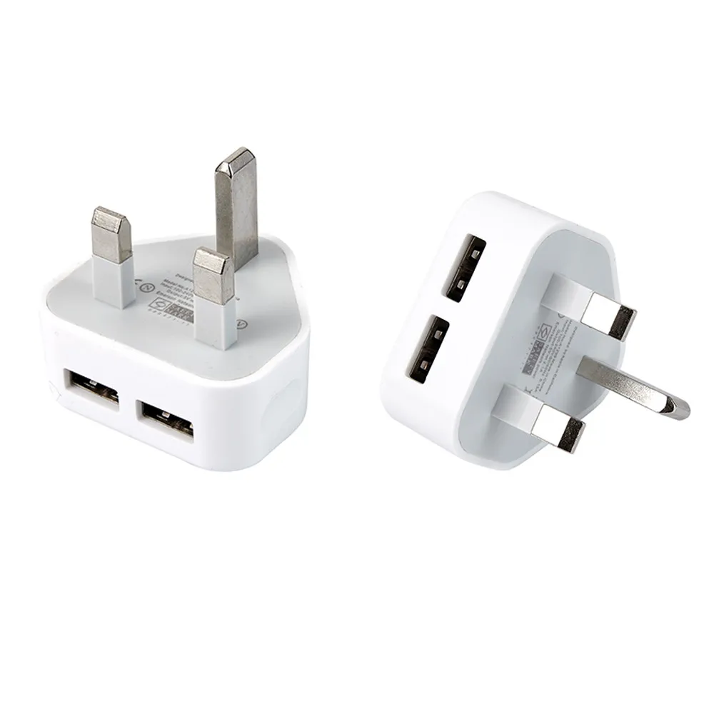 UK Plug Dual 2 порта USB быстрое зарядное устройство Зарядка 5 в 2.1A адаптер для