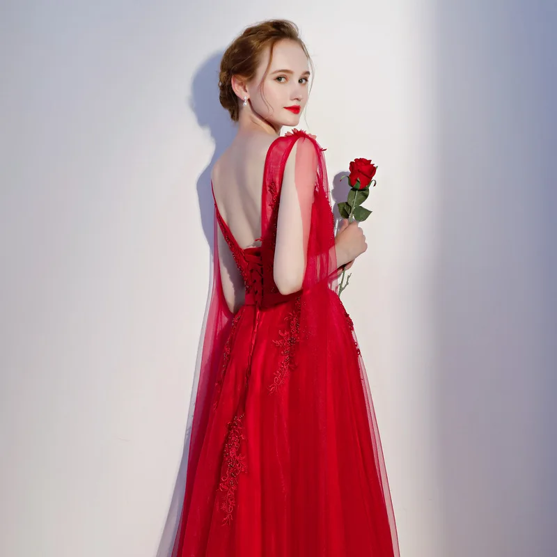 Ruthshen Vestidos De gala Largos 2018 длинное красное платье для выпускного с аппликациями