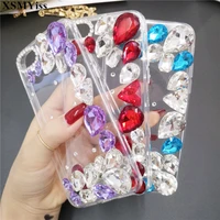 for iphone 11 12 13 pro max x xs max 8 7 6s plus luxury bling rhinestone big diamond crystal soft phone case cover for iphone xr