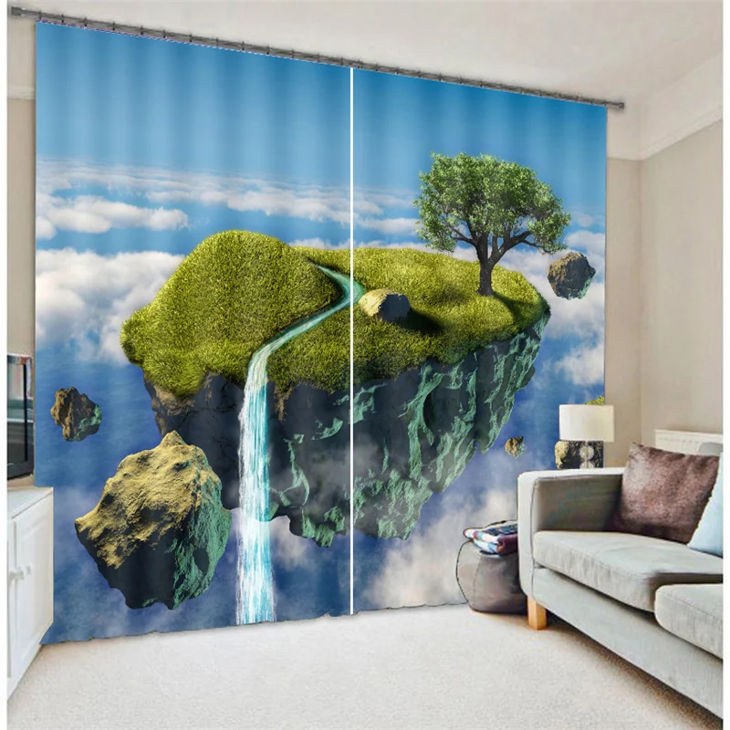 

Customized Beautiful scenery Luxury 3D Blackout Window Curtain Drapes For Living room Bed room Hotel Wall Tapestry Cortinas