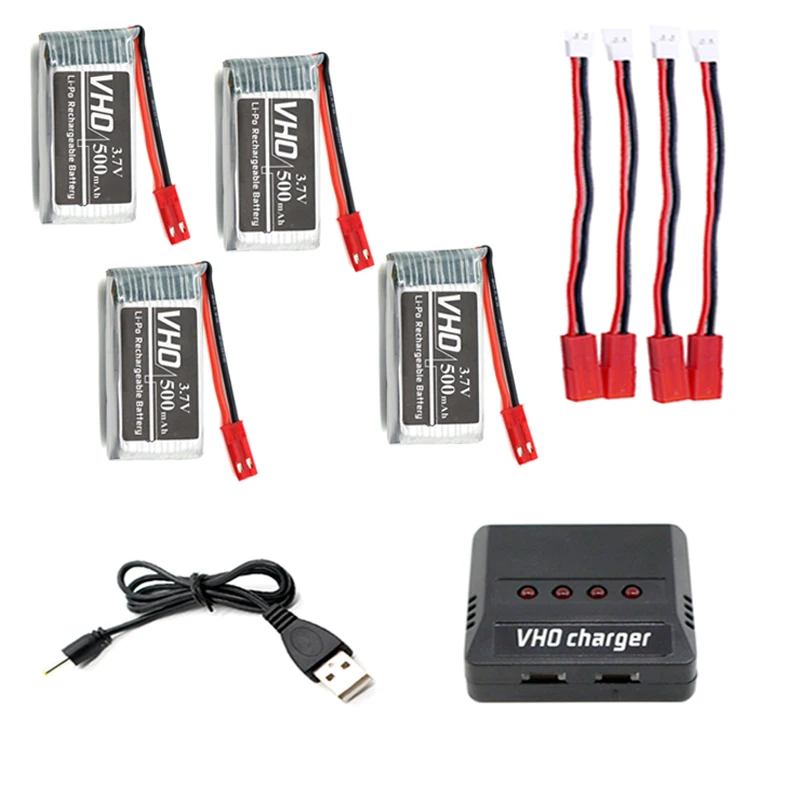 4 шт. 3.7 В 500 мАч 25C lipo Батарея in1 зарядное box запасные Запчасти для SYMA X5C X5A H5C x5SC X5