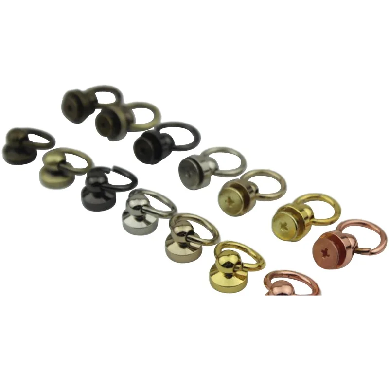 

Bag lugguage accessories rivets buckle button bags Leather strap belts buckles screw rivet 10mm button O ring 500pcs/lot via DHL