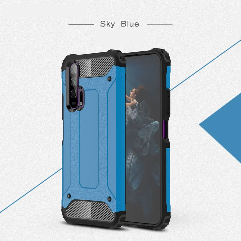 Sky Blue Чехол для huawei Honor 20 Lite 20i 10i 9X Премиум 10 9 8 8A 8C 8X Max 8S 7A 7C Pro V10 V20 двойной Слои анти-противоударный чехол для телефона - Цвет: Sky Blue