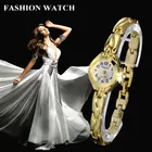 Часы женские кварцевые с круглым циферблатом, лидер продаж, Элегантные наручные, из нержавеющей стали, с золотистыми часы с пластиной